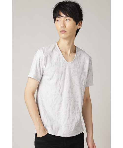 TORNADO MART（トルネードマート）の「TORNADO MART∴フラワーメッシュJQ半袖カットソー（Tシャツ/カットソー・メンズ・パープル/グレー/ブラック・M/L/LL）」の2枚目の写真