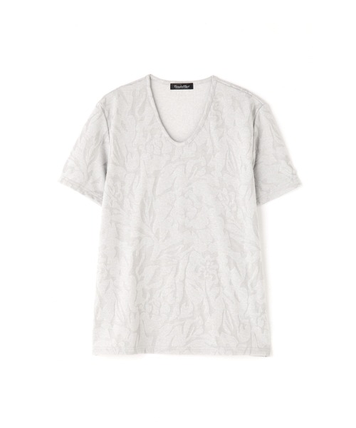 TORNADO MART∴ボタニカルパイル半袖VネックTシャツ セール】TORNADO MART∴フラワーメッシュJQ半袖カットソー（T