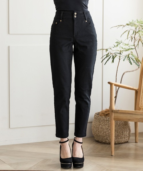 Julia Boutique（ジュリアブティック）の「ダブルボタンハイウエストスキニーパンツ/22040（その他パンツ・レディース・ブラック/ブラウン/ライトベージュ・LL/3L/S/M/L）」の13枚目の写真