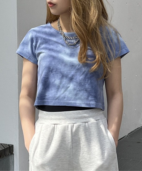 one way（ワンウェイ）の「タイダイショートTシャツ（Tシャツ/カットソー・レディース・ホワイト/ライトブルー/ブラック/ライトグリーン/ライトパープル・FREE）」の4枚目の写真