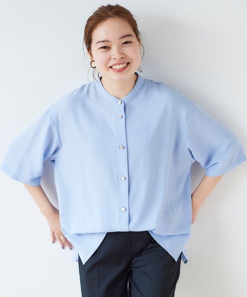 le.coeur blanc（ルクールブラン）の「2WAYジョーゼットブラウス（シャツ/ブラウス・レディース・オフホワイト/サックスブルー/ダークグレー・38）」の12枚目の写真