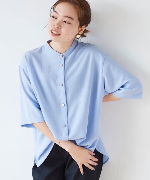 le.coeur blanc（ルクールブラン）の「2WAYジョーゼットブラウス（シャツ/ブラウス・レディース・オフホワイト/サックスブルー/ダークグレー・38）」の15枚目の写真