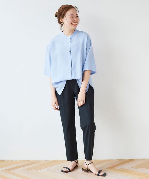 le.coeur blanc（ルクールブラン）の「2WAYジョーゼットブラウス（シャツ/ブラウス・レディース・オフホワイト/サックスブルー/ダークグレー・38）」の18枚目の写真