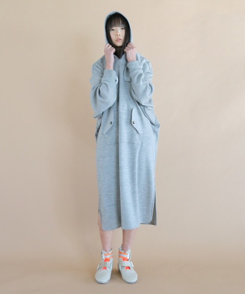 BEDSIDEDRAMA(ベットサイドドラマ)の「bedsidedrama/ベッドサイドドラマ/Trench parka one-pice(ワンピース・レディース・ブラック/グレー・1/2)」の18枚目の写真