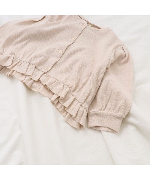 apres les cours（アプレレクール）の「UVカットテレコカーディガン（カーディガン/ボレロ・キッズ・アイボリー/ドット・90/120/140/110/100/80/130）」の4枚目の写真