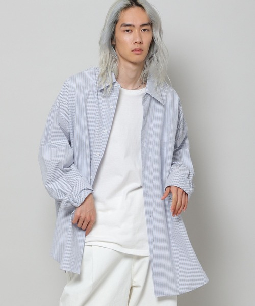 VIVASTUDIO(ビバスタジオ)の「【UNISEX】vivastudio/OVERFITストライプシャツ 2277070(シャツ/ブラウス・メンズ・クリーム/ブルー・MEDIUM/LARGE/SMALL)」の2枚目の写真