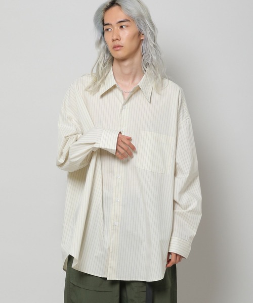 VIVASTUDIO(ビバスタジオ)の「【UNISEX】vivastudio/OVERFITストライプシャツ 2277070(シャツ/ブラウス・メンズ・クリーム/ブルー・MEDIUM/LARGE/SMALL)」の1枚目の写真