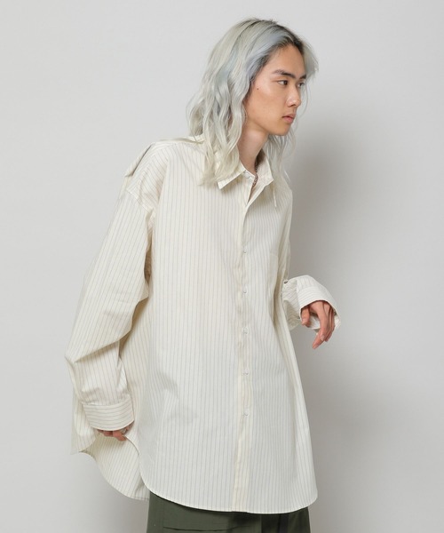 VIVASTUDIO(ビバスタジオ)の「【UNISEX】vivastudio/OVERFITストライプシャツ 2277070(シャツ/ブラウス・メンズ・クリーム/ブルー・MEDIUM/LARGE/SMALL)」の4枚目の写真