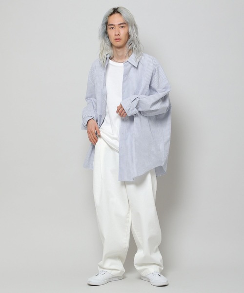 VIVASTUDIO(ビバスタジオ)の「【UNISEX】vivastudio/OVERFITストライプシャツ 2277070(シャツ/ブラウス・メンズ・クリーム/ブルー・MEDIUM/LARGE/SMALL)」の7枚目の写真