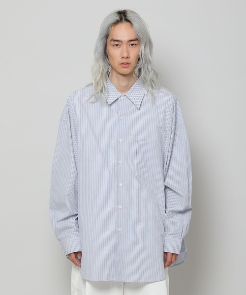 VIVASTUDIO(ビバスタジオ)の「【UNISEX】vivastudio/OVERFITストライプシャツ 2277070(シャツ/ブラウス・メンズ・クリーム/ブルー・MEDIUM/LARGE/SMALL)」の9枚目の写真
