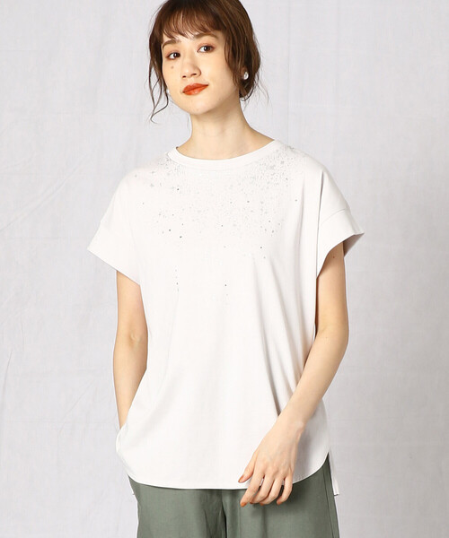 Comme　Ca　Mature（コムサマチュア）の「フレンチスリーブＴシャツ（Tシャツ/カットソー・レディース・ライトグレー/カーキ/キャメル・FREE）」の2枚目の写真