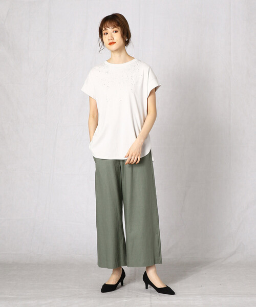 Comme　Ca　Mature（コムサマチュア）の「フレンチスリーブＴシャツ（Tシャツ/カットソー・レディース・ライトグレー/カーキ/キャメル・FREE）」の4枚目の写真