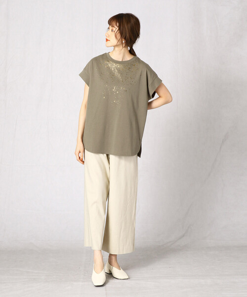 Comme　Ca　Mature（コムサマチュア）の「フレンチスリーブＴシャツ（Tシャツ/カットソー・レディース・ライトグレー/カーキ/キャメル・FREE）」の5枚目の写真