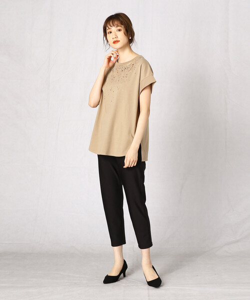 Comme　Ca　Mature（コムサマチュア）の「フレンチスリーブＴシャツ（Tシャツ/カットソー・レディース・ライトグレー/カーキ/キャメル・FREE）」の6枚目の写真