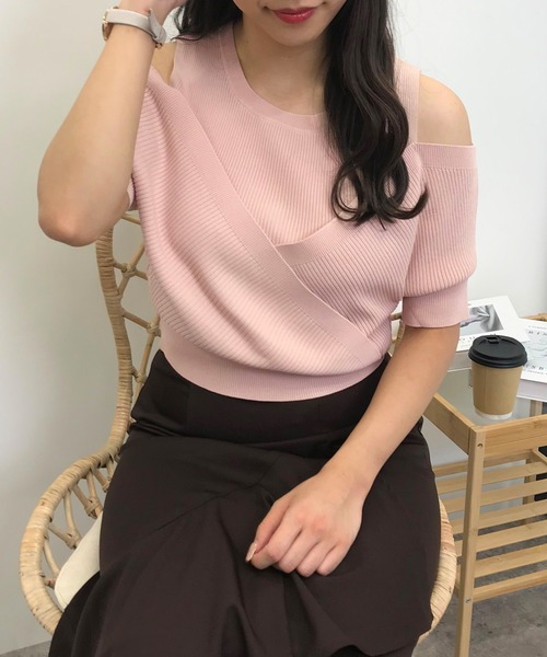 もちもち肩開きボタンリブニット｜INGNI(イング) 公式通販