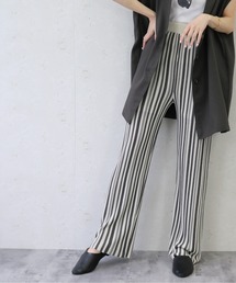 Per sist ence（パーシエンス）の「Per sist ence/パーシエンス　麻タッチ12Gカラーストライプ ストレートパンツ（その他パンツ）」