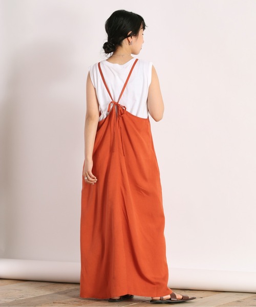 cepo（セポ）の「バックリボンキャミワンピース（ワンピース・レディース・ブラック/オレンジ/グリーン・M）」の3枚目の写真