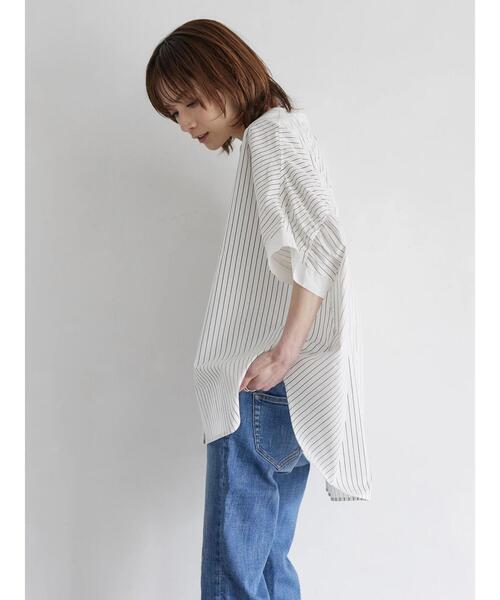 rem closet(レムクローゼット)の「ストライプオーバーギャザーブラウス(シャツ/ブラウス・レディース・ストライプ・FREE)」の11枚目の写真