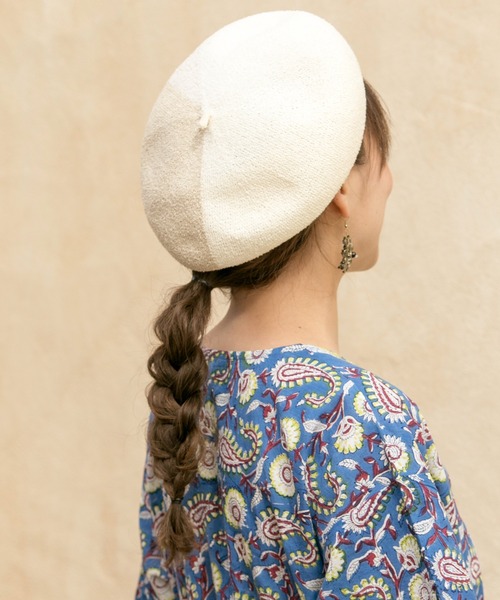 チャイハネ(チャイハネ)の「【チャイハネ】パチナベレー(ハンチング/ベレー帽・レディース・ホワイト/ブラック/マスタード・FREE)」の2枚目の写真