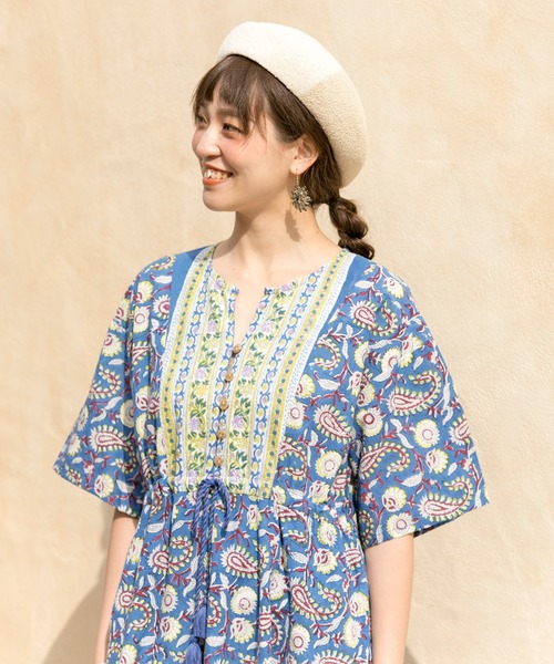 チャイハネ(チャイハネ)の「【チャイハネ】パチナベレー(ハンチング/ベレー帽・レディース・ホワイト/ブラック/マスタード・FREE)」の7枚目の写真