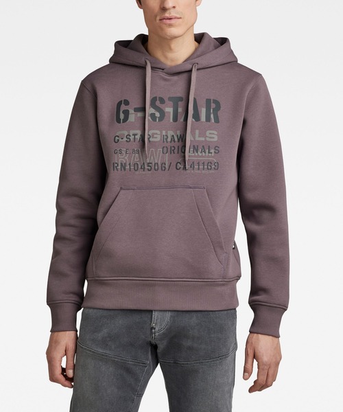 G-STAR（ジースター）の「MULTI LAYER ORIGINALS HOODED SWEATER/ロゴパーカー（パーカー・メンズ・ベージュ/ダークブラック/ライトパープル・SMALL/MEDIUM/LARGE/X-LARGE/X-SMALL）」の3枚目の写真