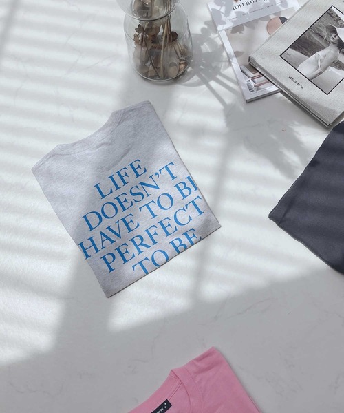 AS KNOW AS plus(アズノゥアズプラス)の「●バックロゴTシャツ(Tシャツ/カットソー・レディース・ピンク/スミクロ/アイボリー/オートミール・FREE)」の4枚目の写真