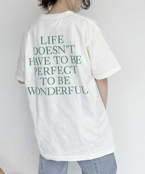 AS KNOW AS plus(アズノゥアズプラス)の「●バックロゴTシャツ(Tシャツ/カットソー・レディース・ピンク/スミクロ/アイボリー/オートミール・FREE)」の5枚目の写真