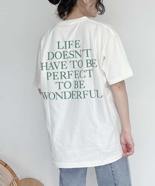 AS KNOW AS plus(アズノゥアズプラス)の「●バックロゴTシャツ(Tシャツ/カットソー・レディース・ピンク/スミクロ/アイボリー/オートミール・FREE)」の6枚目の写真