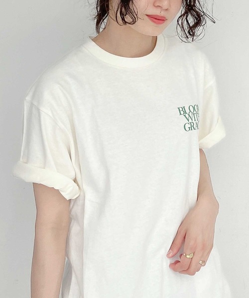AS KNOW AS plus(アズノゥアズプラス)の「●バックロゴTシャツ(Tシャツ/カットソー・レディース・ピンク/スミクロ/アイボリー/オートミール・FREE)」の7枚目の写真