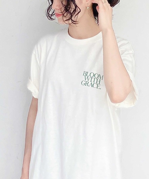 AS KNOW AS plus(アズノゥアズプラス)の「●バックロゴTシャツ(Tシャツ/カットソー・レディース・ピンク/スミクロ/アイボリー/オートミール・FREE)」の8枚目の写真