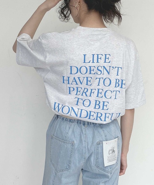 AS KNOW AS plus(アズノゥアズプラス)の「●バックロゴTシャツ(Tシャツ/カットソー・レディース・ピンク/スミクロ/アイボリー/オートミール・FREE)」の10枚目の写真