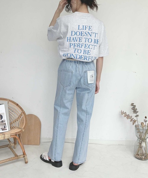 AS KNOW AS plus(アズノゥアズプラス)の「●バックロゴTシャツ(Tシャツ/カットソー・レディース・ピンク/スミクロ/アイボリー/オートミール・FREE)」の11枚目の写真