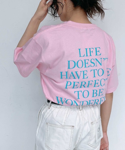 AS KNOW AS plus(アズノゥアズプラス)の「●バックロゴTシャツ(Tシャツ/カットソー・レディース・ピンク/スミクロ/アイボリー/オートミール・FREE)」の13枚目の写真