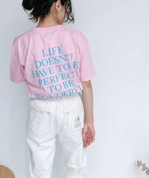 AS KNOW AS plus(アズノゥアズプラス)の「●バックロゴTシャツ(Tシャツ/カットソー・レディース・ピンク/スミクロ/アイボリー/オートミール・FREE)」の15枚目の写真