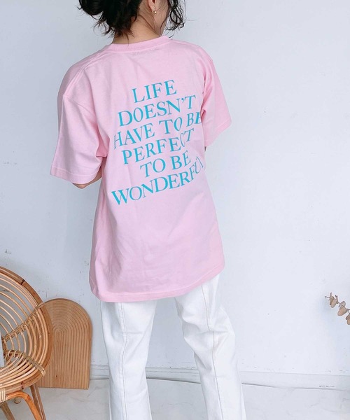 AS KNOW AS plus(アズノゥアズプラス)の「●バックロゴTシャツ(Tシャツ/カットソー・レディース・ピンク/スミクロ/アイボリー/オートミール・FREE)」の18枚目の写真