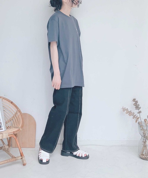 AS KNOW AS plus(アズノゥアズプラス)の「●バックロゴTシャツ(Tシャツ/カットソー・レディース・ピンク/スミクロ/アイボリー/オートミール・FREE)」の22枚目の写真