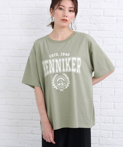 SHOO・LA・RUE(シューラルー)の「◆カレッジプリントTシャツ(Tシャツ/カットソー・レディース・カーキ/ナチュラル・01/02/03)」の3枚目の写真