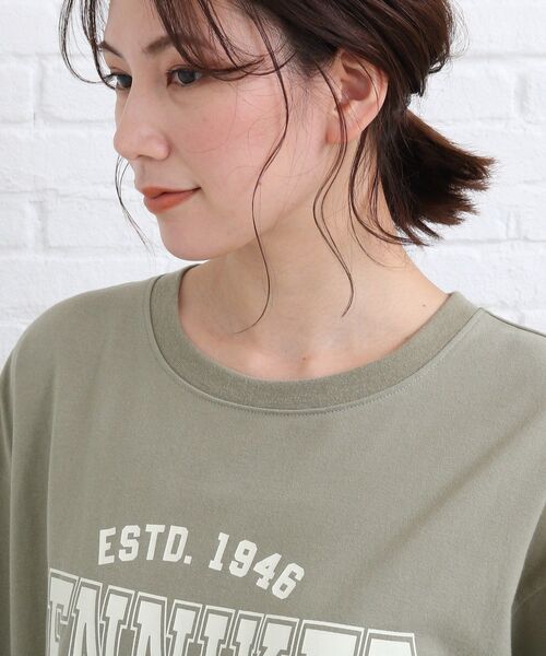 SHOO・LA・RUE(シューラルー)の「◆カレッジプリントTシャツ(Tシャツ/カットソー・レディース・カーキ/ナチュラル・01/02/03)」の4枚目の写真