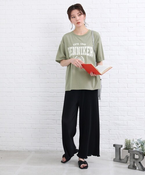 SHOO・LA・RUE(シューラルー)の「◆カレッジプリントTシャツ(Tシャツ/カットソー・レディース・カーキ/ナチュラル・01/02/03)」の16枚目の写真