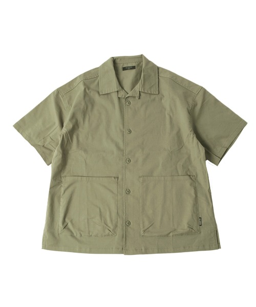 GLAZOS(グラソス)の「オックスストレッチ・オープンカラー半袖シャツ【セットアップ対応】(シャツ/ブラウス・キッズ・ブラック/カーキ・160cm/170cm/150cm)」の4枚目の写真