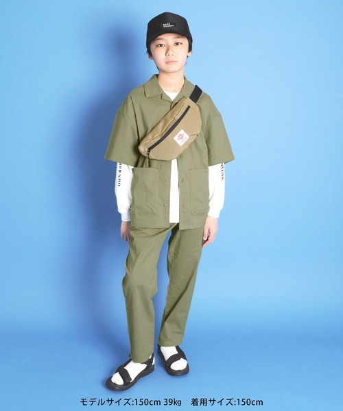 GLAZOS(グラソス)の「オックスストレッチ・オープンカラー半袖シャツ【セットアップ対応】(シャツ/ブラウス・キッズ・ブラック/カーキ・160cm/170cm/150cm)」の11枚目の写真