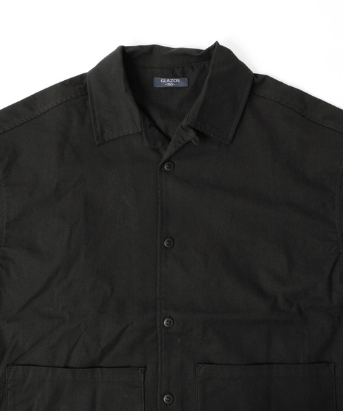 GLAZOS(グラソス)の「オックスストレッチ・オープンカラー半袖シャツ【セットアップ対応】(シャツ/ブラウス・キッズ・ブラック/カーキ・160cm/170cm/150cm)」の16枚目の写真