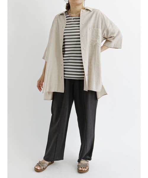 Samansa Mos2 blue（サマンサモスモスブルー）の「ピンタックイージーパンツ（その他パンツ・レディース・グレー/イエロー/ライトベージュ/チャコール・ﾌﾘ-）」の10枚目の写真