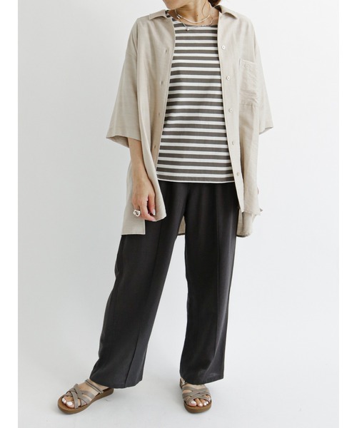 Samansa Mos2 blue（サマンサモスモスブルー）の「ピンタックイージーパンツ（その他パンツ・レディース・グレー/イエロー/ライトベージュ/チャコール・ﾌﾘ-）」の11枚目の写真