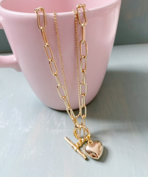 at12:03（アットイチニーゼロサン）の「ハートチェーンネックレス（ネックレス・レディース・シルバー/ゴールド・FREE）」の2枚目の写真