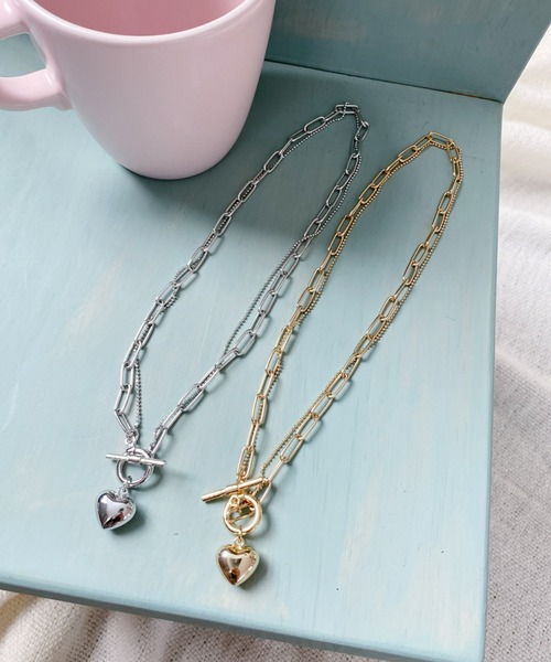 at12:03（アットイチニーゼロサン）の「ハートチェーンネックレス（ネックレス・レディース・シルバー/ゴールド・FREE）」の7枚目の写真