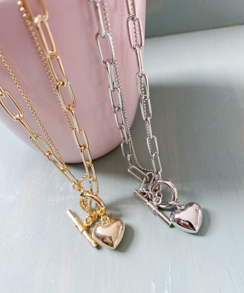 at12:03（アットイチニーゼロサン）の「ハートチェーンネックレス（ネックレス・レディース・シルバー/ゴールド・FREE）」の6枚目の写真