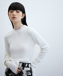 ADAM ET ROPE' | アンチピリングリブクルーネックプルオーバー(ニット/セーター)