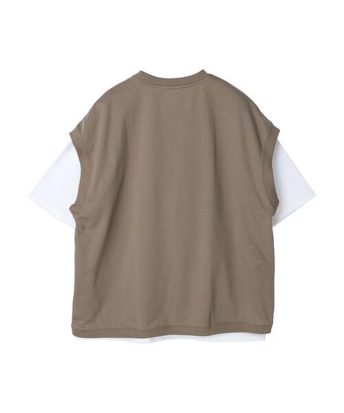 CRAFT STANDARD BOUTIQUE（クラフトスタンダードブティック）の「ミニ裏毛ベスト+5分袖TEE SET　＊（Tシャツ/カットソー・メンズ・チャコールグレー/グリーン/ベージュ・L/LL/M）」の10枚目の写真