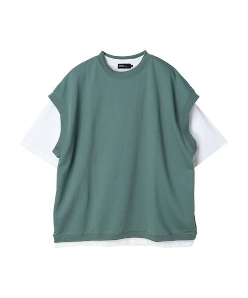 CRAFT STANDARD BOUTIQUE（クラフトスタンダードブティック）の「ミニ裏毛ベスト+5分袖TEE SET　＊（Tシャツ/カットソー・メンズ・チャコールグレー/グリーン/ベージュ・L/LL/M）」の21枚目の写真